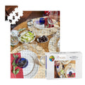 Wine Tasting Table Setting, Town of Sirince, Turkey; Wooden Jigsaw Puzzle 500 pcs (Vertical)