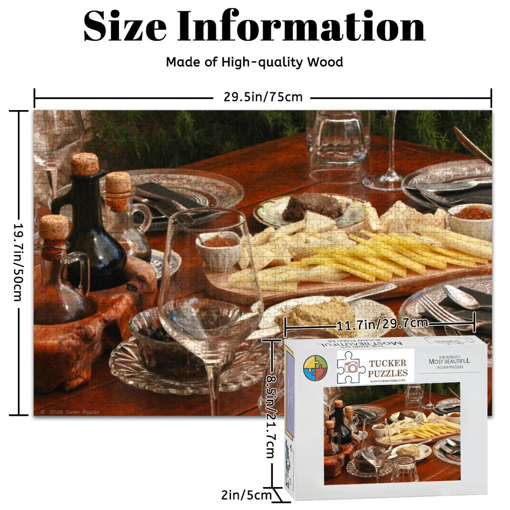 Croatian Table, Island of Broc, Croatia; Wooden Jigsaw Puzzle 1000 pcs (Horizontal)