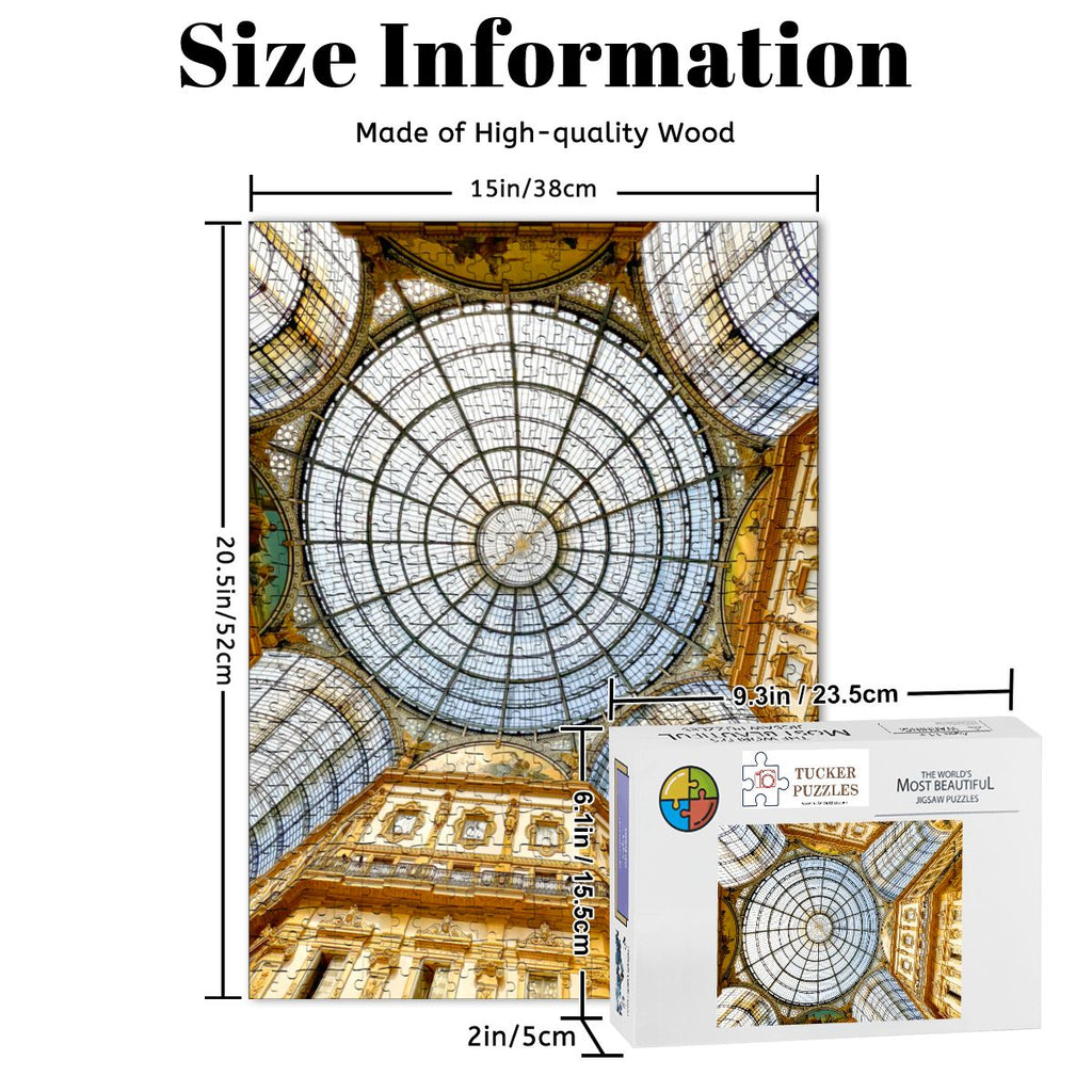 Milan Gallery, Italy; Wood Jigsaw Puzzle 500 pcs (Vertical)