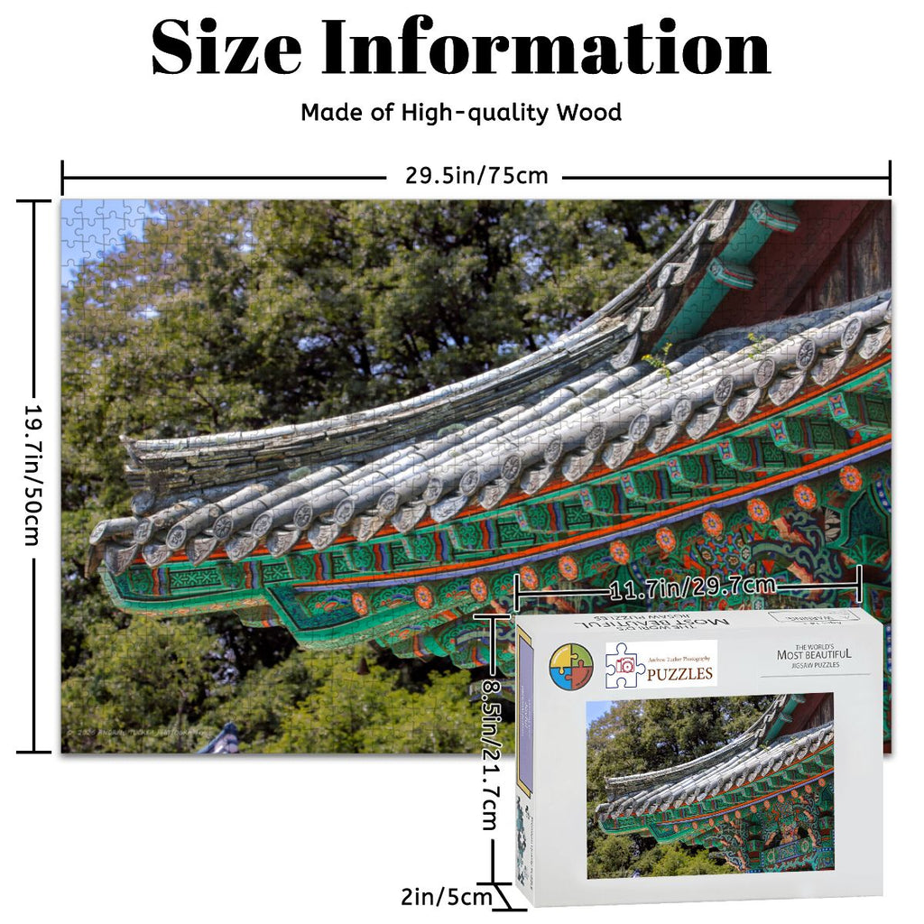 Korean Temple Roof, South Korea, 2024; Wooden Jigsaw Puzzles 1000 pcs (Horizontal)