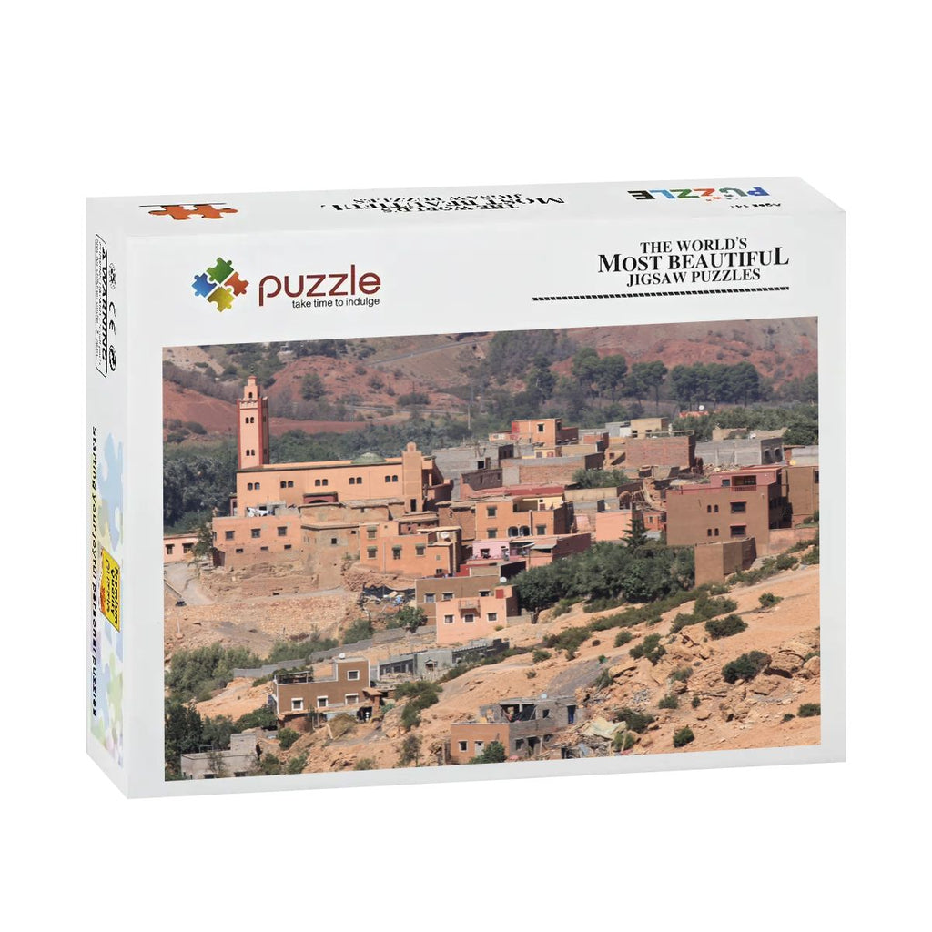 Moroccan Atlas Mountain Village, 2025: Wooden Jigsaw Puzzles 500 pcs (Horizontal)