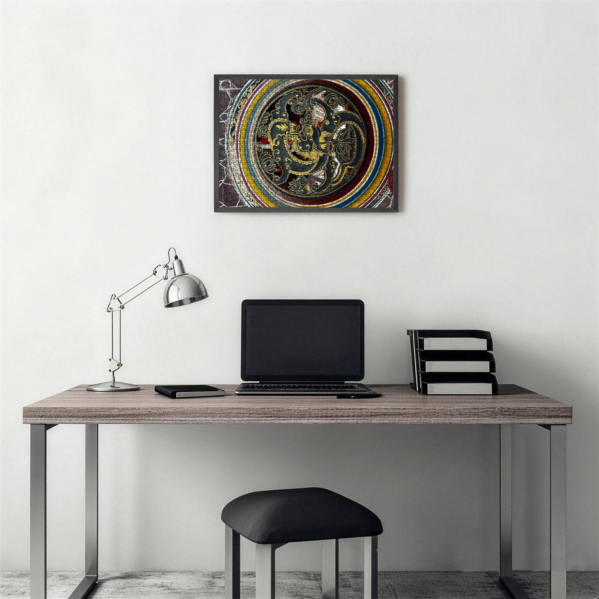 Cheng Hoon Teng Temple Dragon Medallion, Maylasia; 500pcs Wooden Jigsaw Puzzles (Horizontal) (Made in USA)