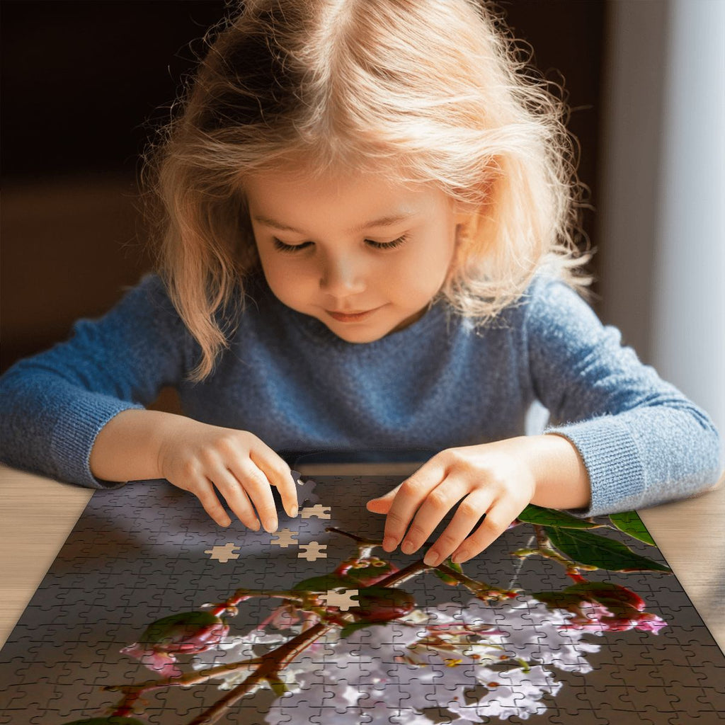Crape Myrtle Bloom, Korcula, Croatia; Wooden Jigsaw Puzzle 500 pcs (Vertical)