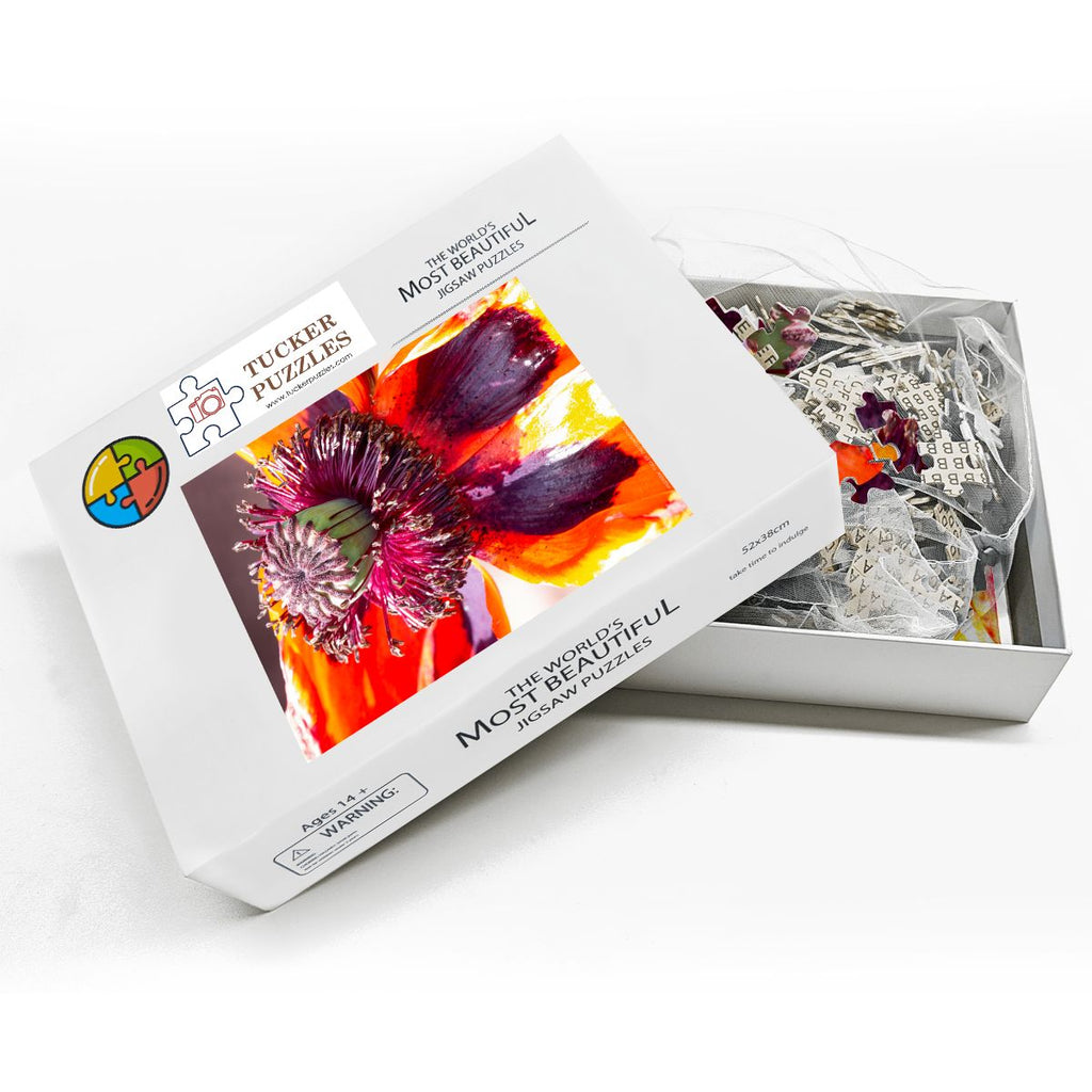 Asian Poppy; Wooden Jigsaw Puzzle 500 pcs (Vertical)