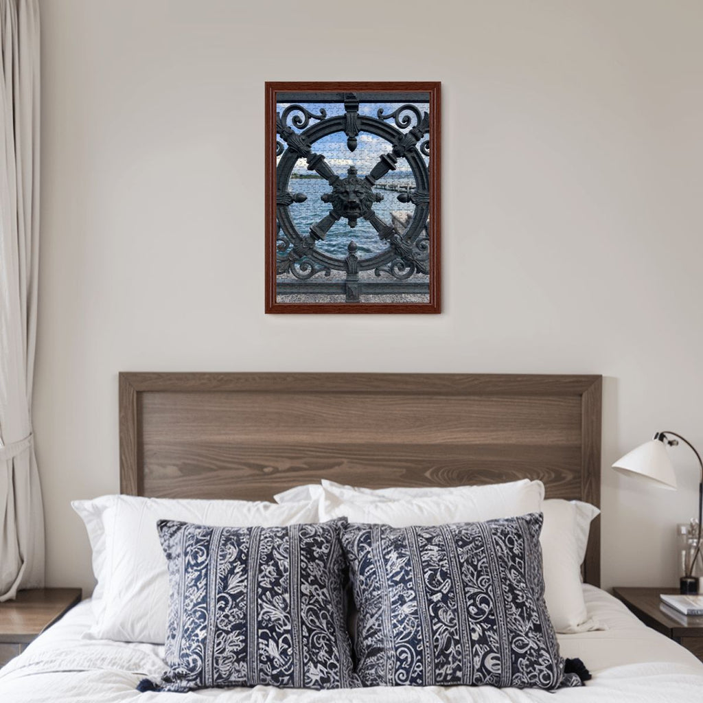 Zurich Waterfront Abstract; Wooden Jigsaw Puzzle 500 pcs (Vertical)