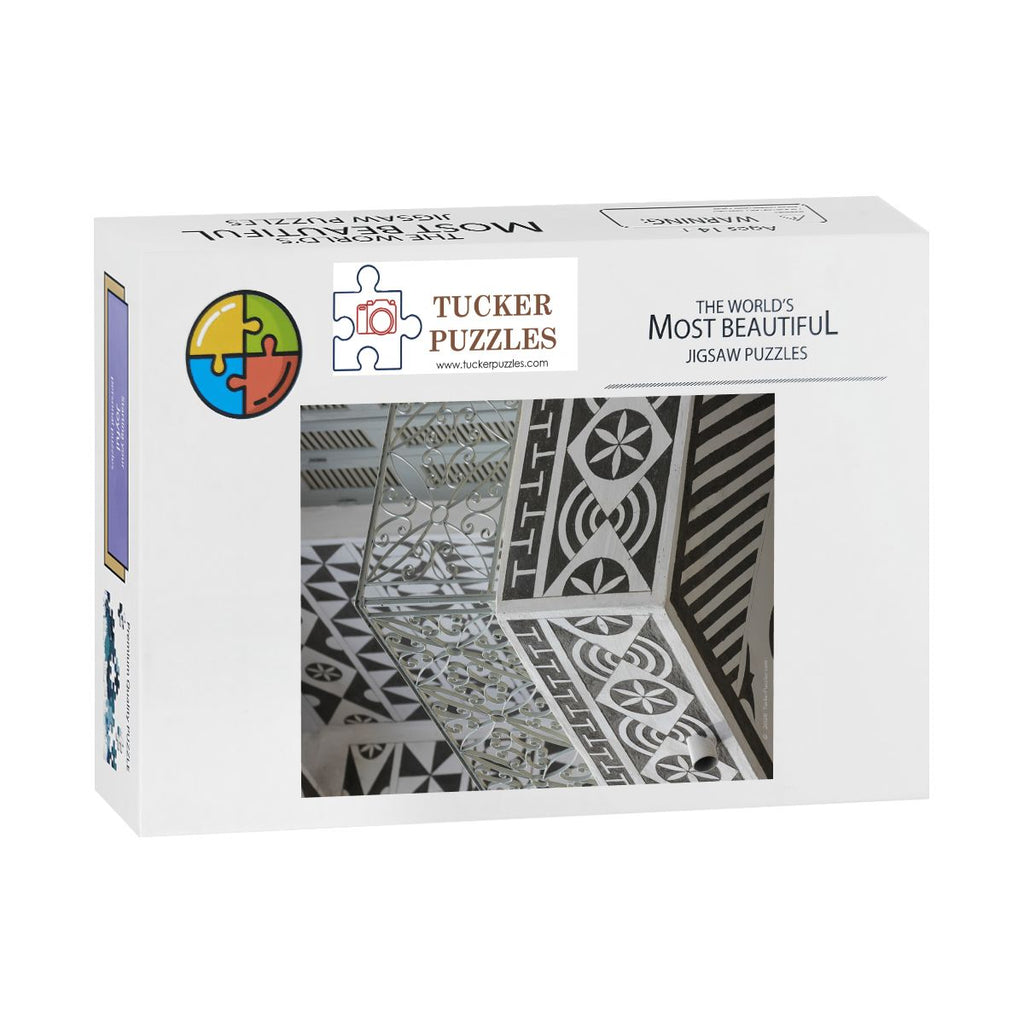 Pyrgi Village Balcony, Chios, Greece; Wooden Jigsaw Puzzles 500 pcs (Vertical)