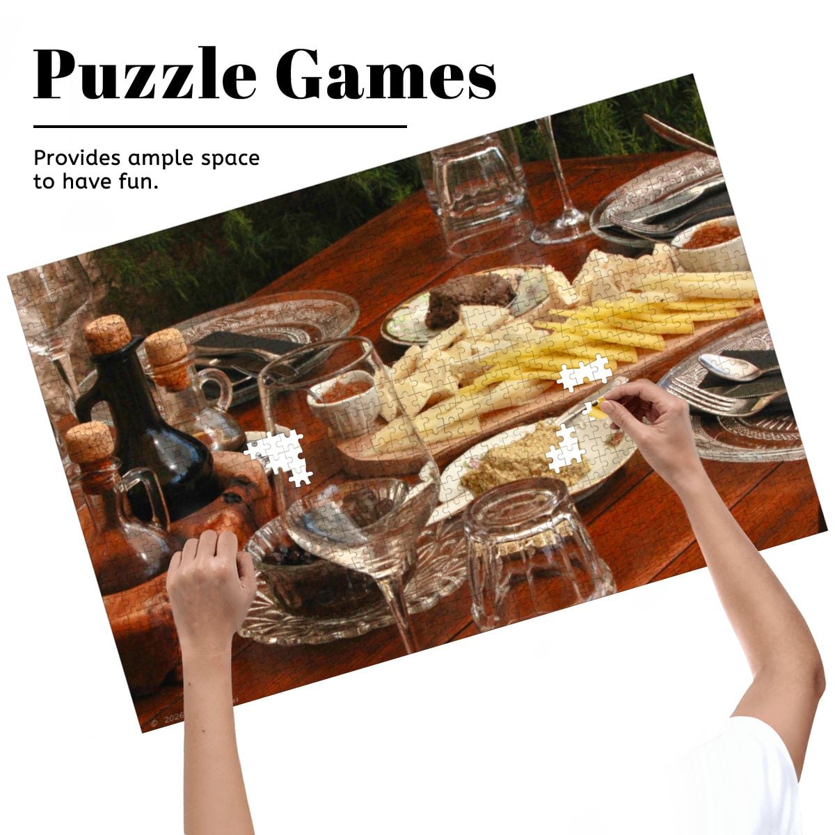 Croatian Table, Island of Broc, Croatia; Wooden Jigsaw Puzzle 1000 pcs (Horizontal)