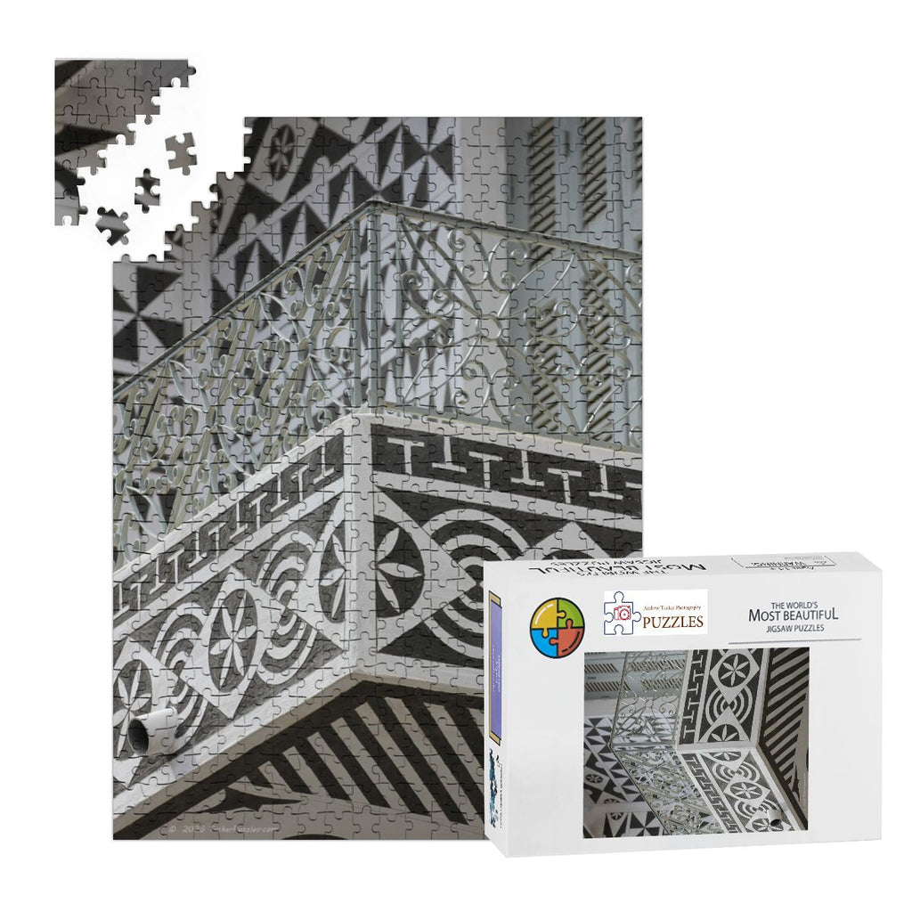 Pergi Village Balcony, Chios, Greece; Wooden Jigsaw Puzzles 500 pcs (Vertical)