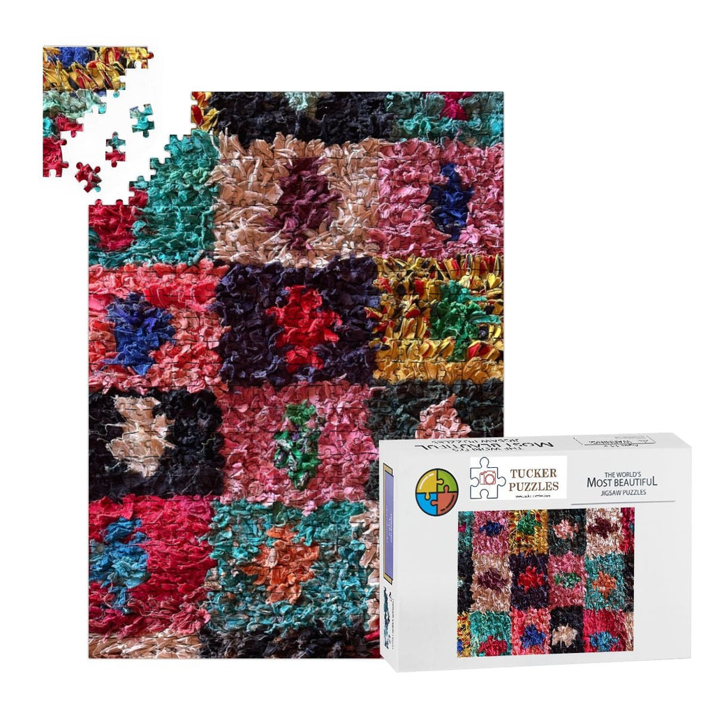 Moroccan Rug, Atlas Mountains, Morocco; Wooden Jigsaw Puzzle 500 pcs (Vertical)