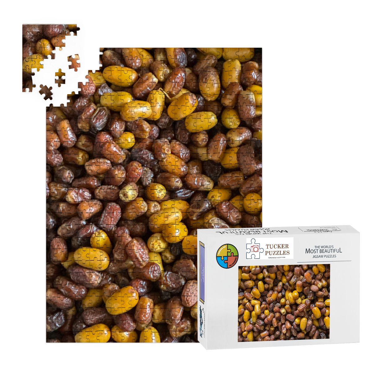 Moroccan Dates from a Berber Market, Morocco;  Wooden Jigsaw Puzzle 500 pcs (Vertical)