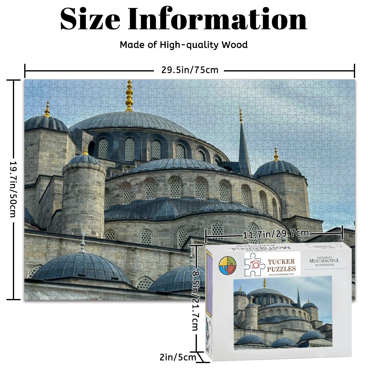Blue Mosque, Istanbul, Turkey; Wooden Jigsaw Puzzle 1000 pcs (Horizontal)