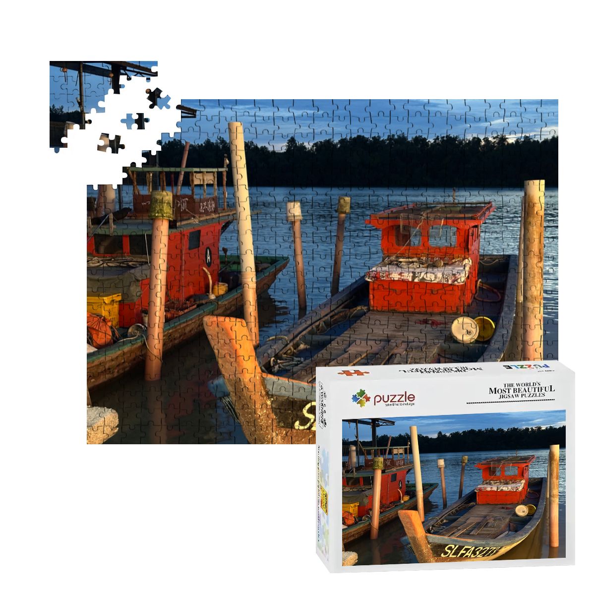 Malaysia Fishing Boat: Wooden Jigsaw Puzzles 500 pcs (Horizontal)