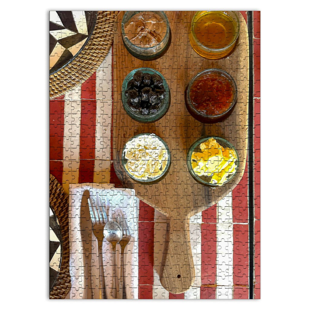 Moroccan Breakfast, Marrakech, Morocco, 2026; Wooden Jigsaw Puzzles 500 pcs (Vertical) IMG68701