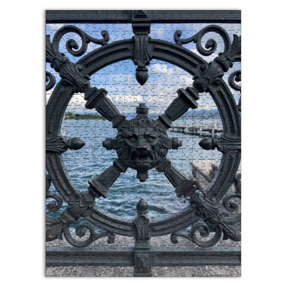 Zurich Waterfront Abstract; Wooden Jigsaw Puzzle 500 pcs (Vertical)