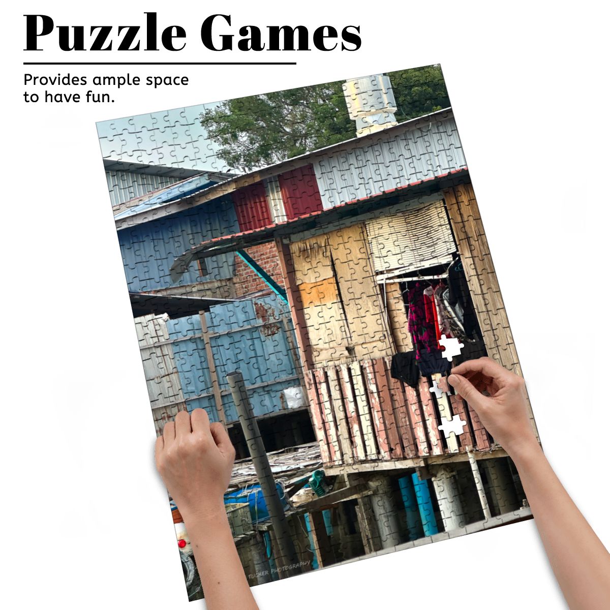 Malaysian Fishing Village II, Wooden Jigsaw Puzzle 500 pcs (Vertical)