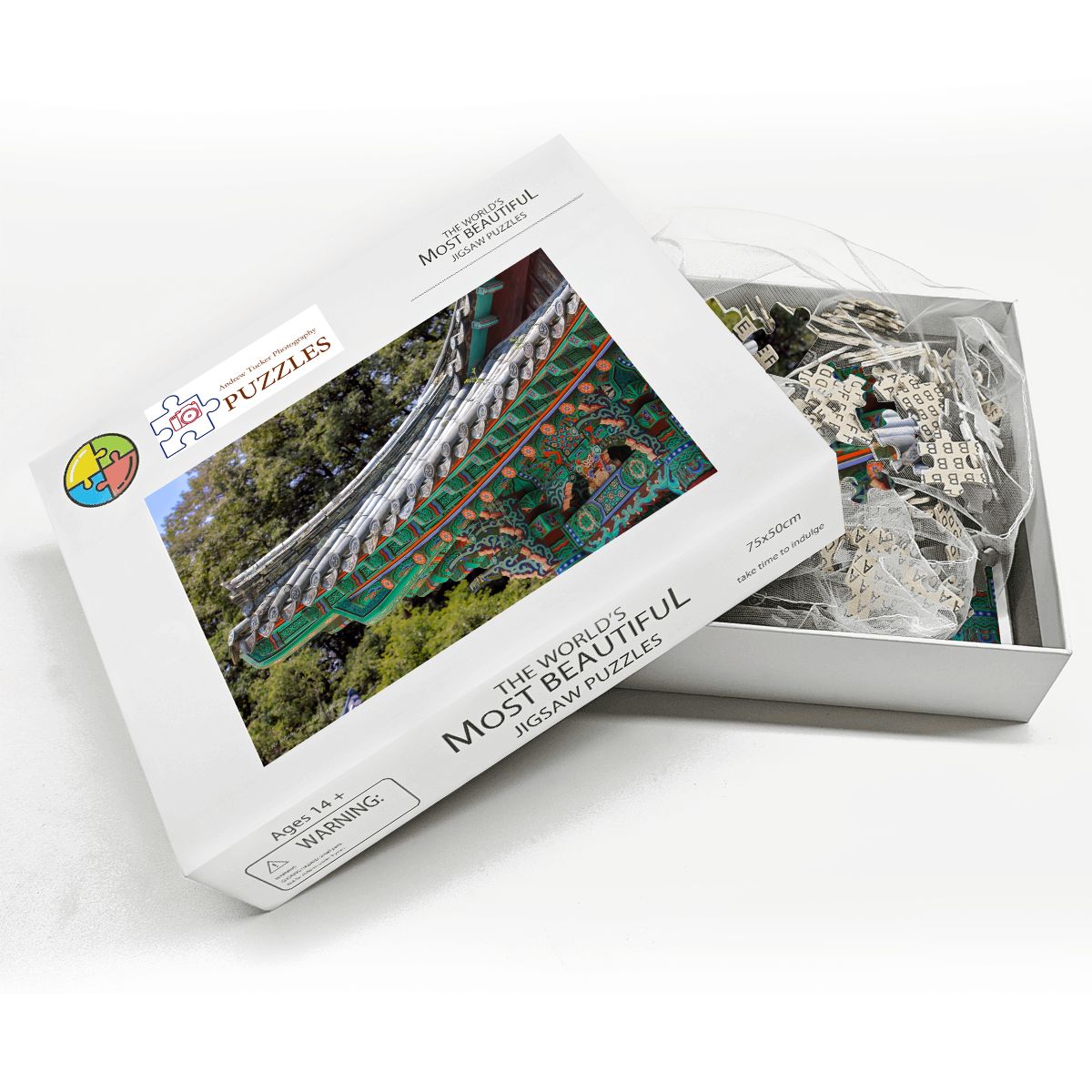 Korean Temple Roof, South Korea, 2024; Wooden Jigsaw Puzzles 1000 pcs (Horizontal)