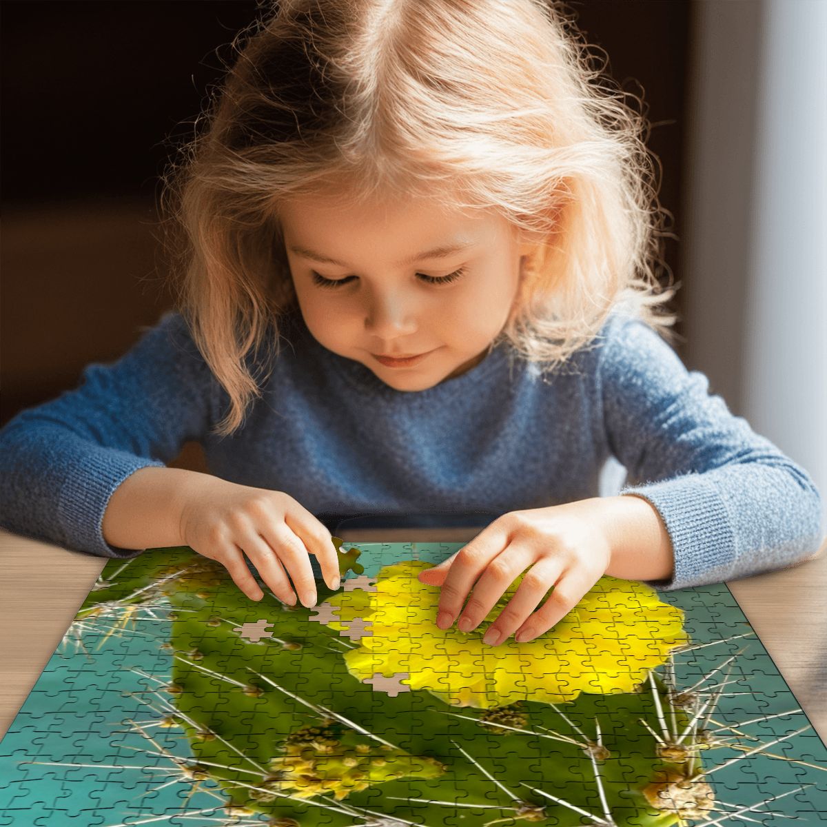 Prickly Pear in Bloom, Curacao; Wooden Jigsaw Puzzle 500 pcs (Vertical)