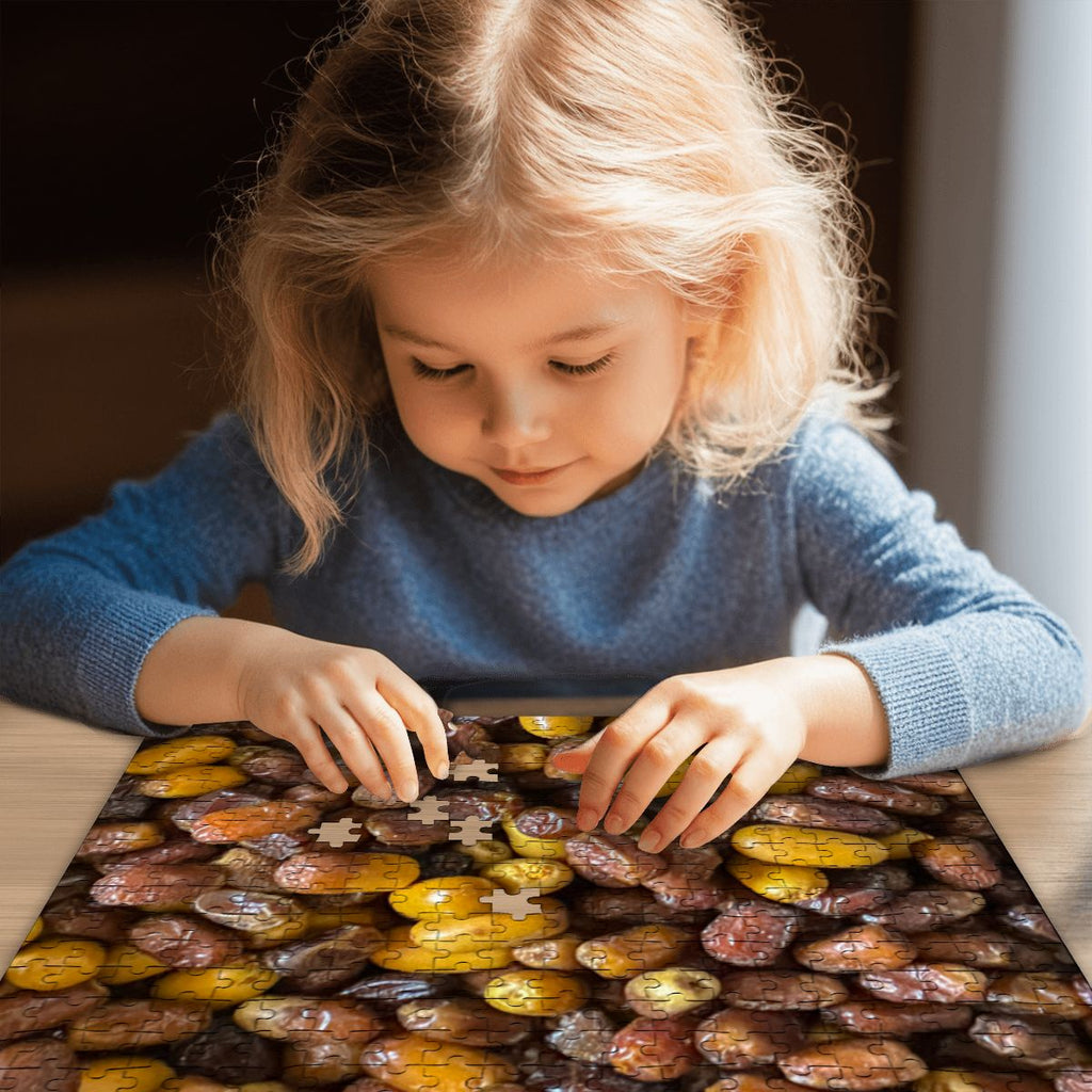 Moroccan Dates from a Berber Market, Morocco;  Wooden Jigsaw Puzzle 500 pcs (Vertical)