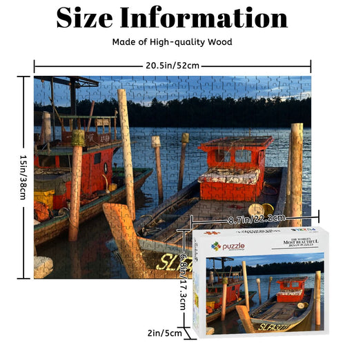 Malaysia Fishing Boat: Wooden Jigsaw Puzzles 500 pcs (Horizontal)