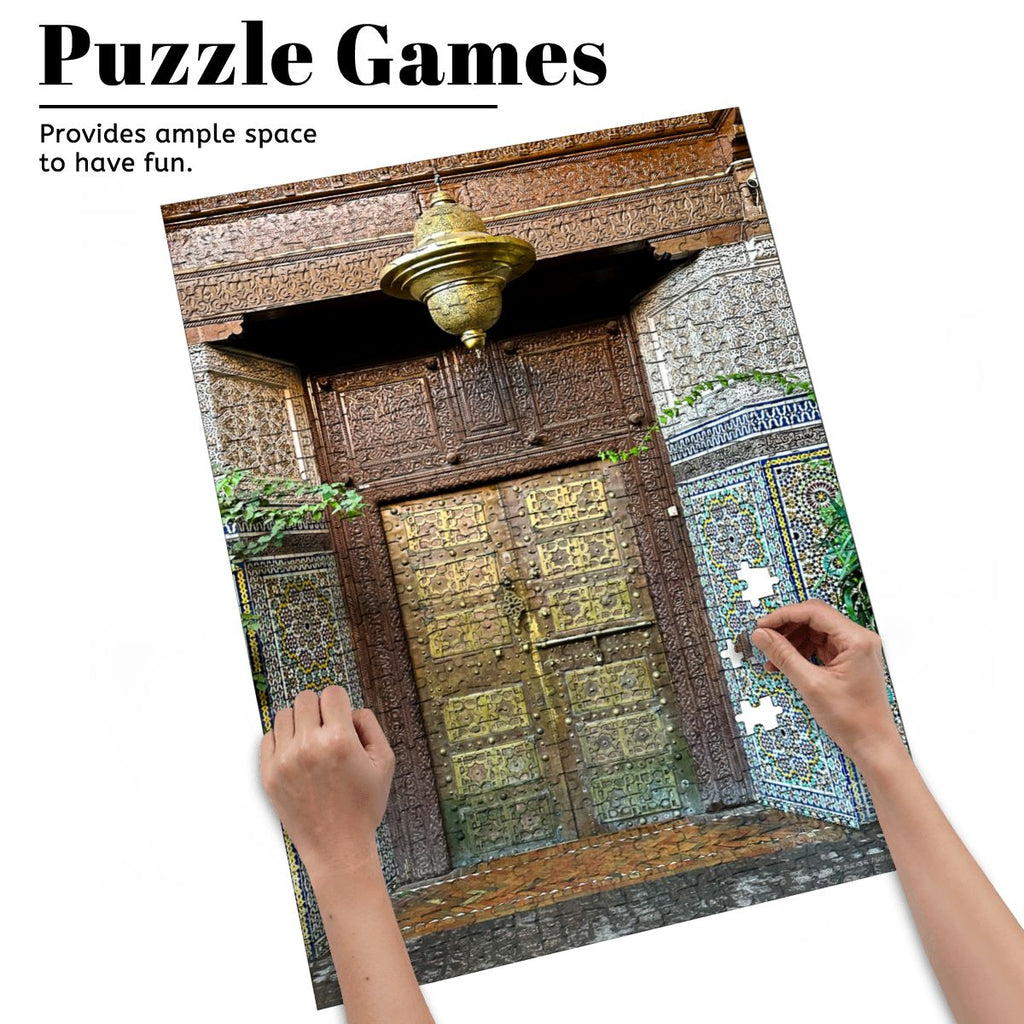 Doorway, Medina, Marrakesh, MOROCCO; 2025; Wooden Jigsaw Puzzles 500 pcs (Vertical)