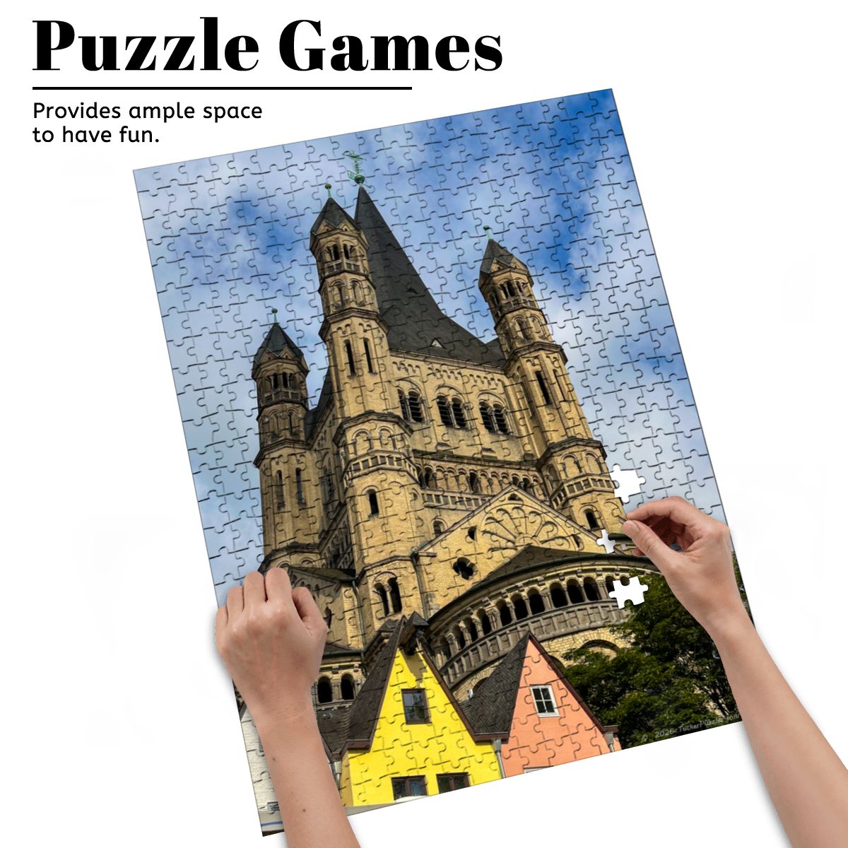 St. Martin Church, Cologne, Germany; Wooden Jigsaw Puzzle 500 pcs (Vertical)