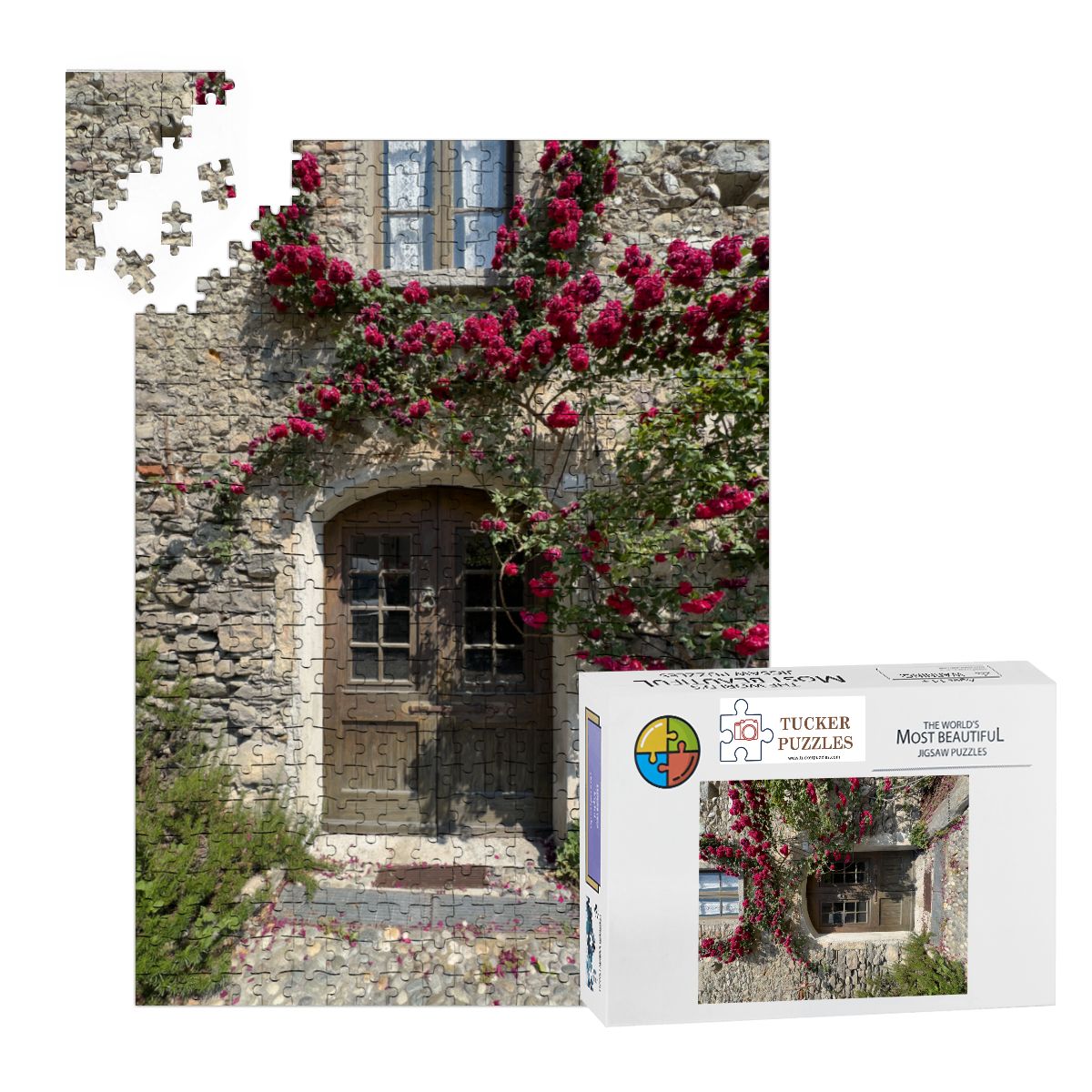Villa Doorway, Menaggio, Italy; Wooden Jigsaw Puzzle 500 pcs (Vertical)