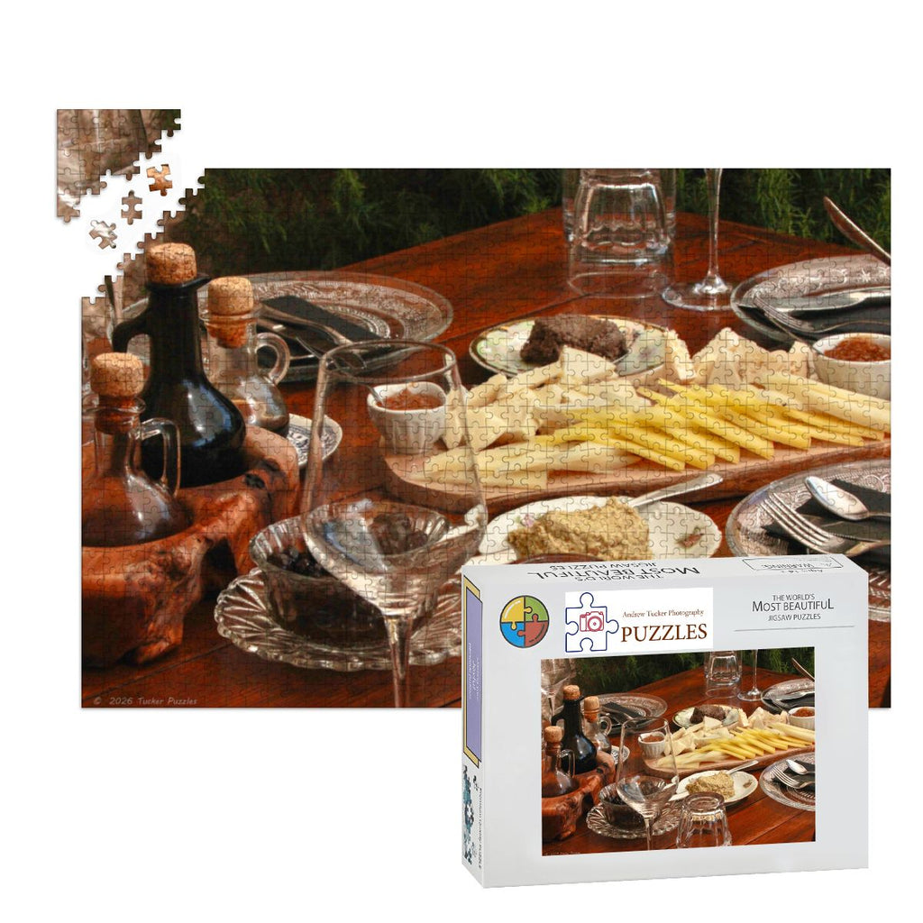 Croatian Table, Island of Broc, Croatia; Wooden Jigsaw Puzzle 1000 pcs (Horizontal)