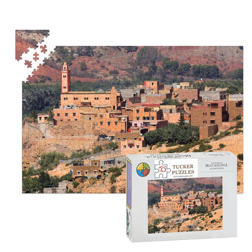 Berber Village, Atlas Mountains, Morocco; Wooden Jigsaw Puzzle 1000 pcs (Horizontal)