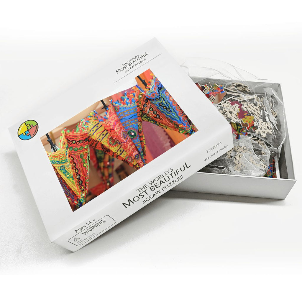 Umbrella Fantasy, Singapore, 2025: Wooden Jigsaw Puzzles 1000 pcs (Horizontal)