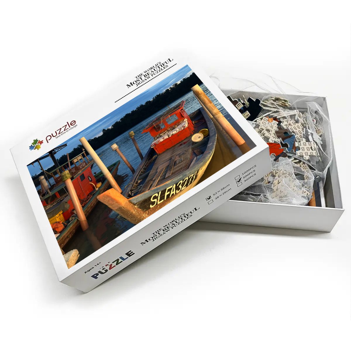 Malaysia Fishing Boat: Wooden Jigsaw Puzzles 500 pcs (Horizontal)