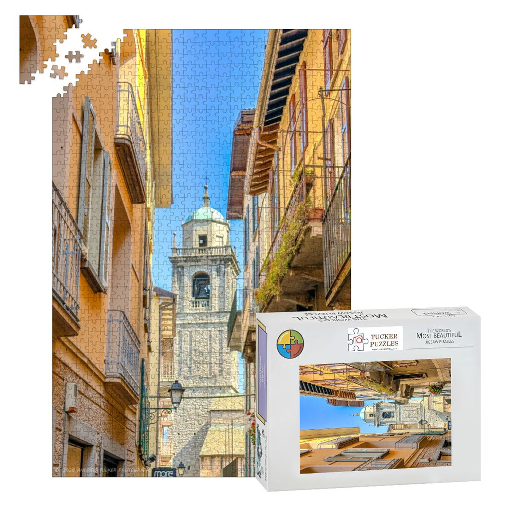 PUZZLE OF THE MONTH! San Giacomo Bell Tower, Bellagio, Italy; Wooden Jigsaw Puzzle 1000 pcs (Vertical)
