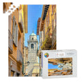PUZZLE OF THE MONTH! San Giacomo Bell Tower, Bellagio, Italy; Wooden Jigsaw Puzzle 1000 pcs (Vertical)