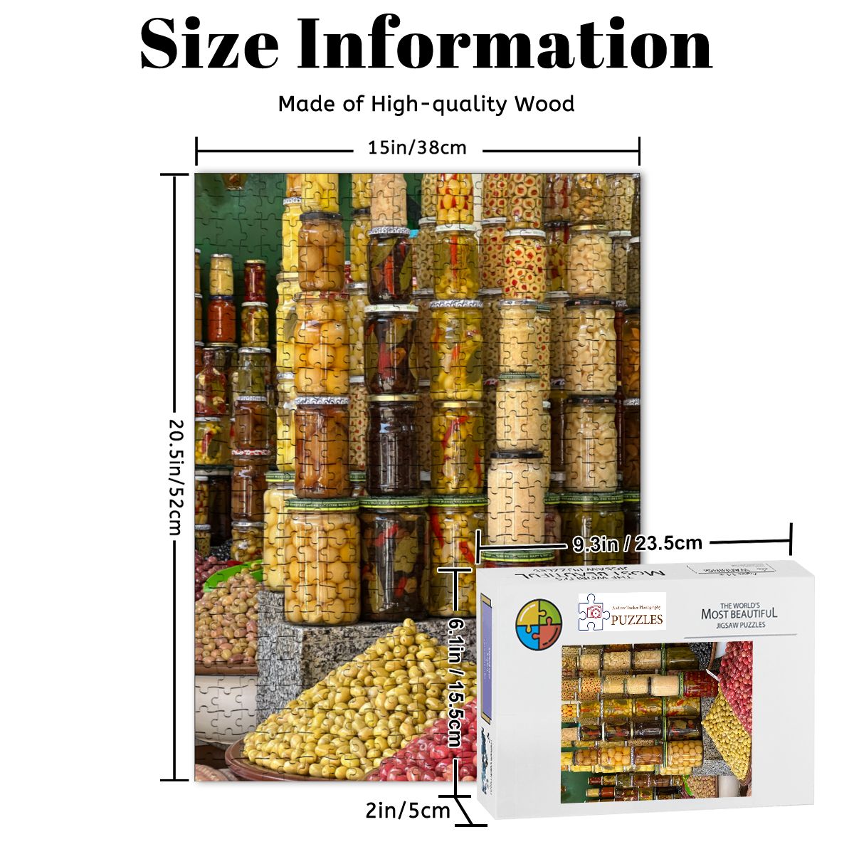 Medina Market, Marrakesh, Morocco; 2025 Wooden Jigsaw Puzzles 500 pcs (Vertical)
