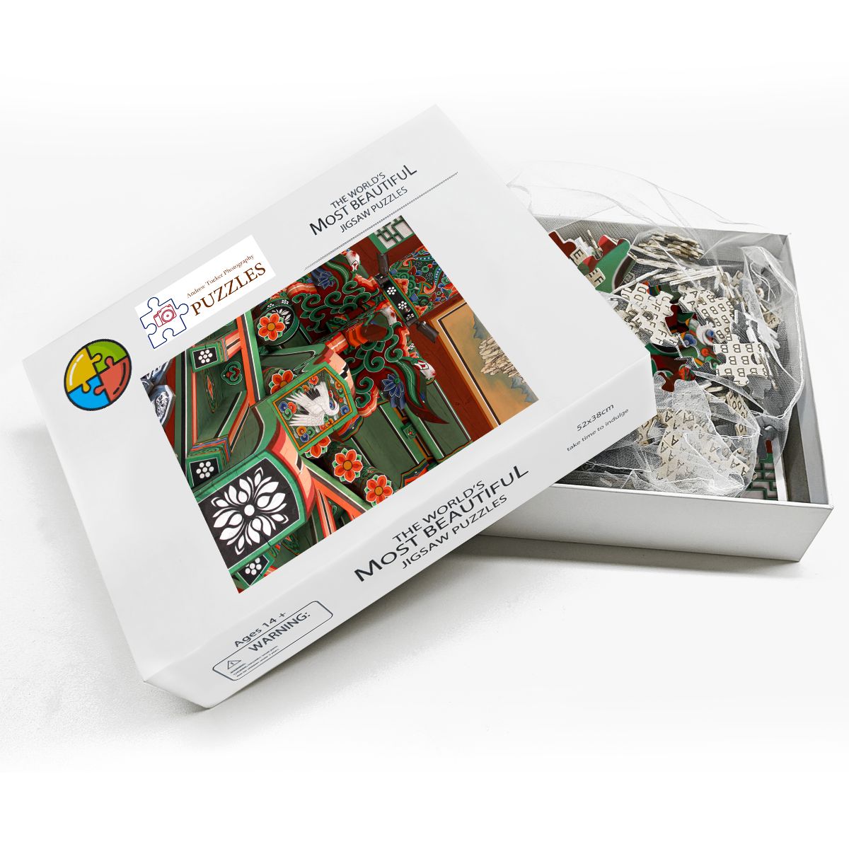 Korean Temple Soffit, South Korea, 2024; Wooden Jigsaw Puzzles 500 pcs (Vertical)
