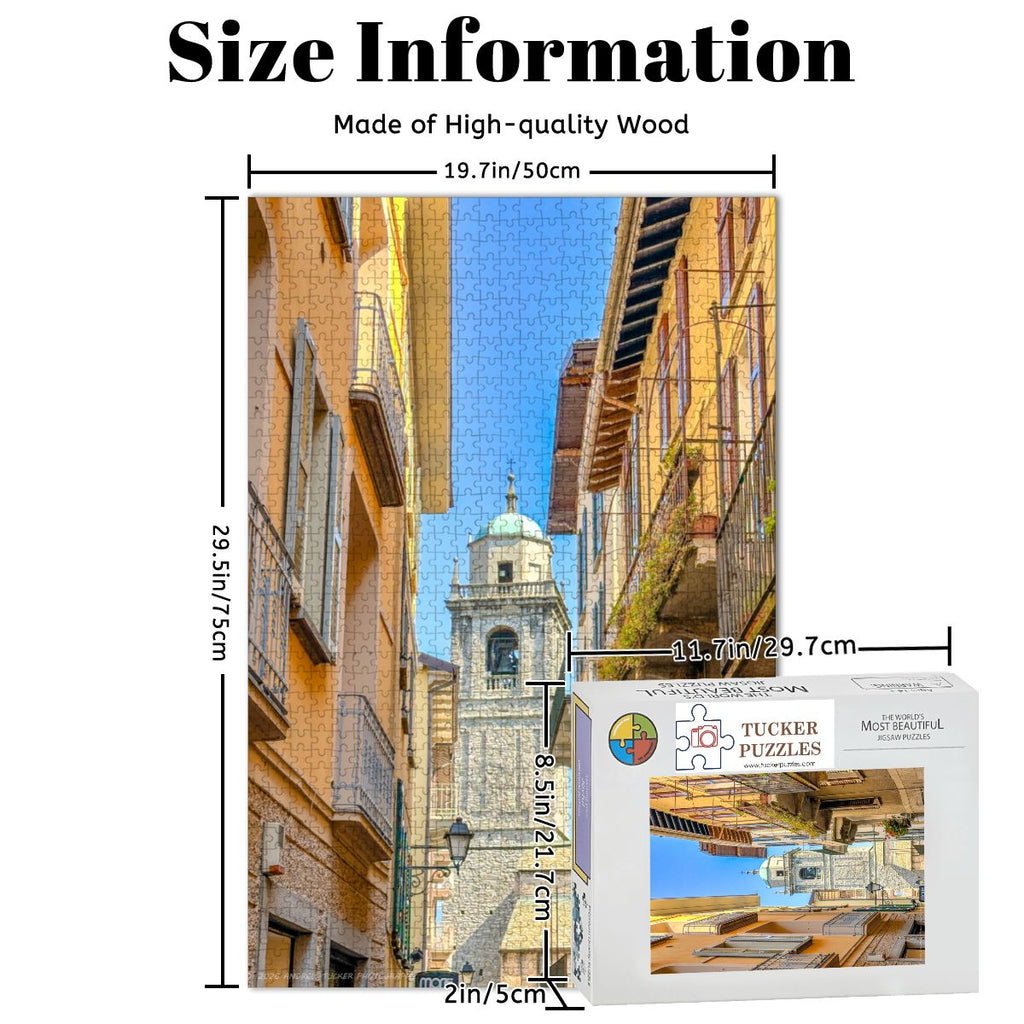 San Giacomo Bell Tower, Bellagio, Italy; Wooden Jigsaw Puzzle 1000 pcs (Vertical)