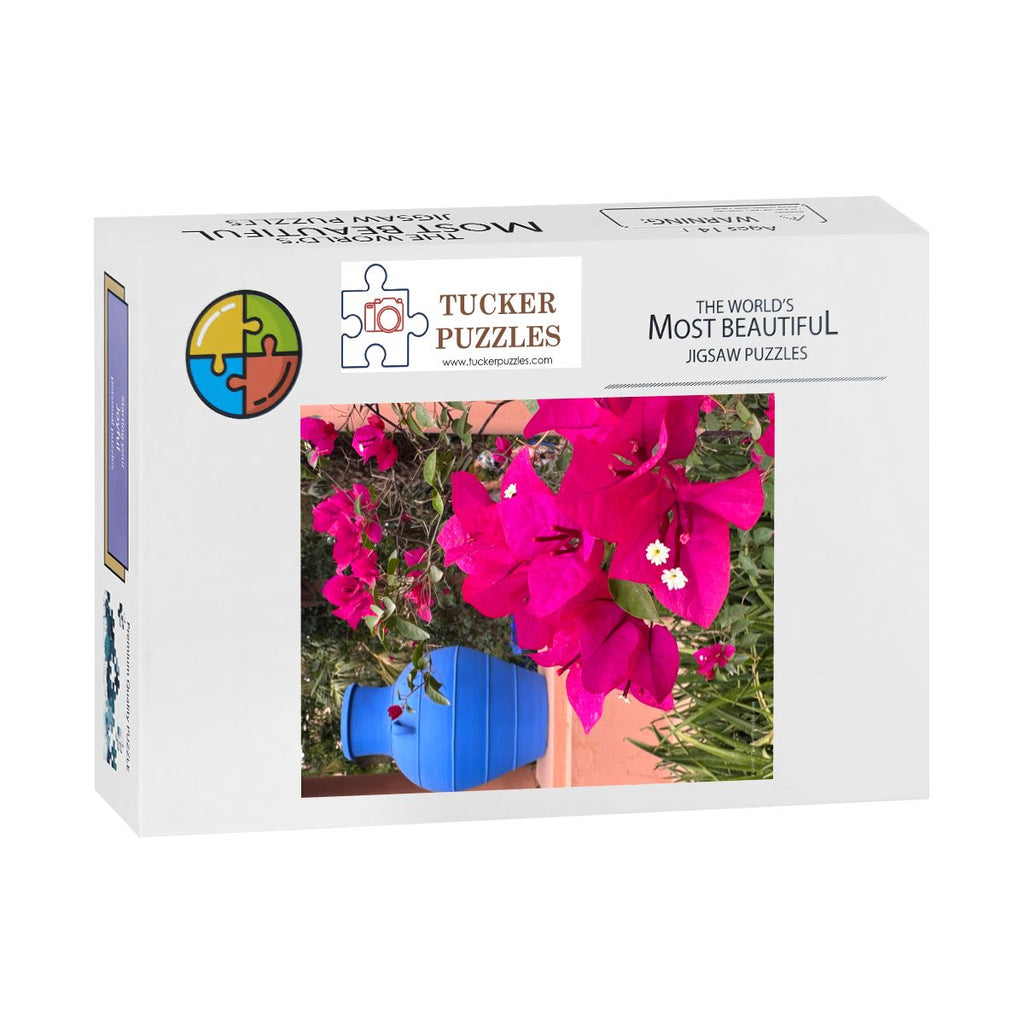 Moroccan Vase & Flowers: Marrakesh, Morocco; Wooden Jigsaw Puzzle 500 pcs (Vertical)