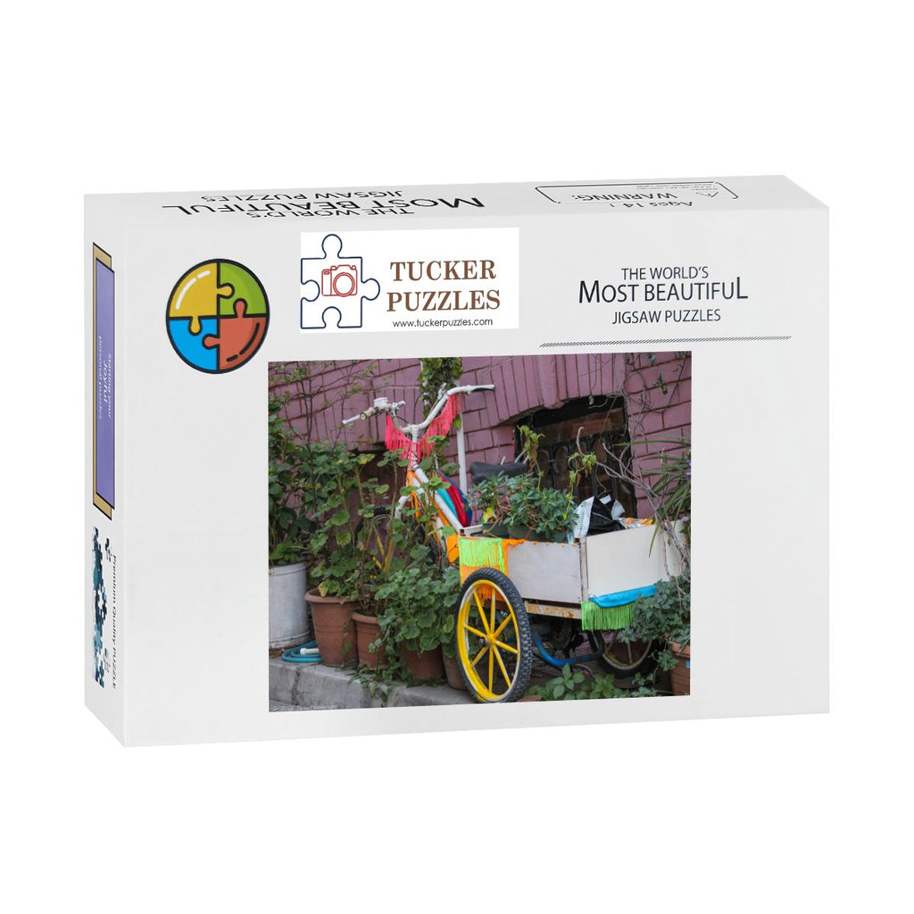 Garden Tricycle Cart, Istanbul; Wooden Jigsaw Puzzle 500 pcs (Horizontal)