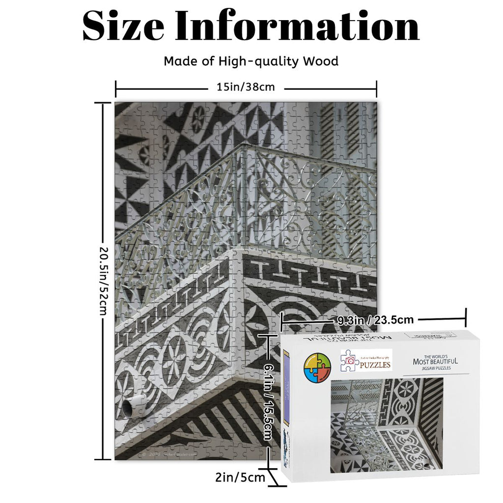 Pergi Village Balcony, Chios, Greece; Wooden Jigsaw Puzzles 500 pcs (Vertical)