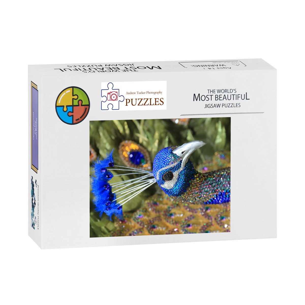 Beaded Peacock, Singapore; Wooden Jigsaw Puzzles 500 pcs (Vertical)
