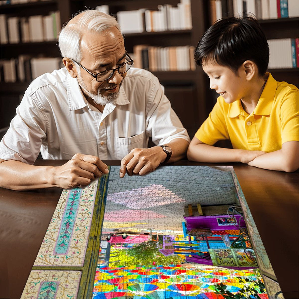 Cafe Fener-Balat, Istanbul Wooden Jigsaw Puzzle 1000 pcs (Vertical)