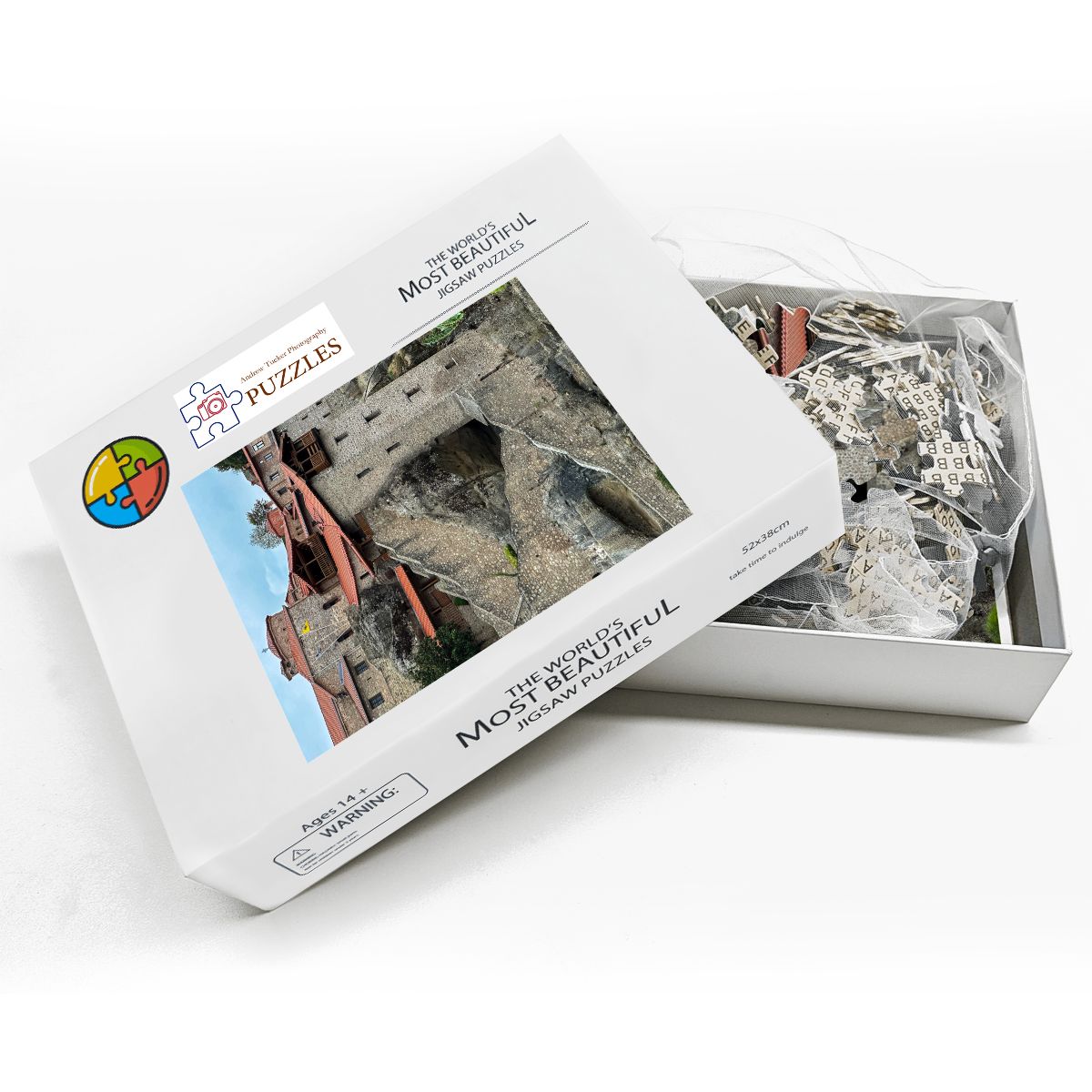 Great Meteoron Monastery, Meteora, Greece; 2025 Wooden Jigsaw Puzzles 500 pcs (Vertical)