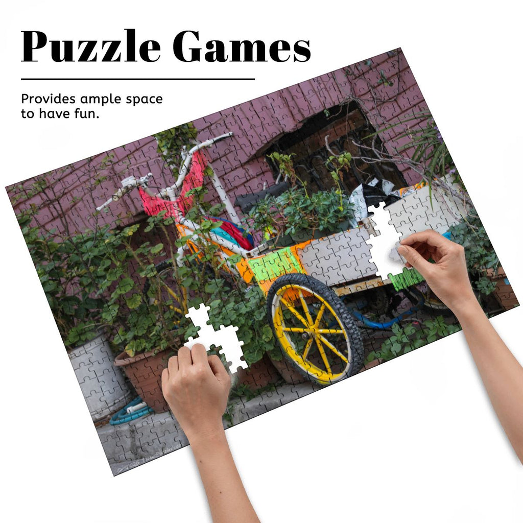 Garden Tricycle Cart, Istanbul; Wooden Jigsaw Puzzle 500 pcs (Horizontal)