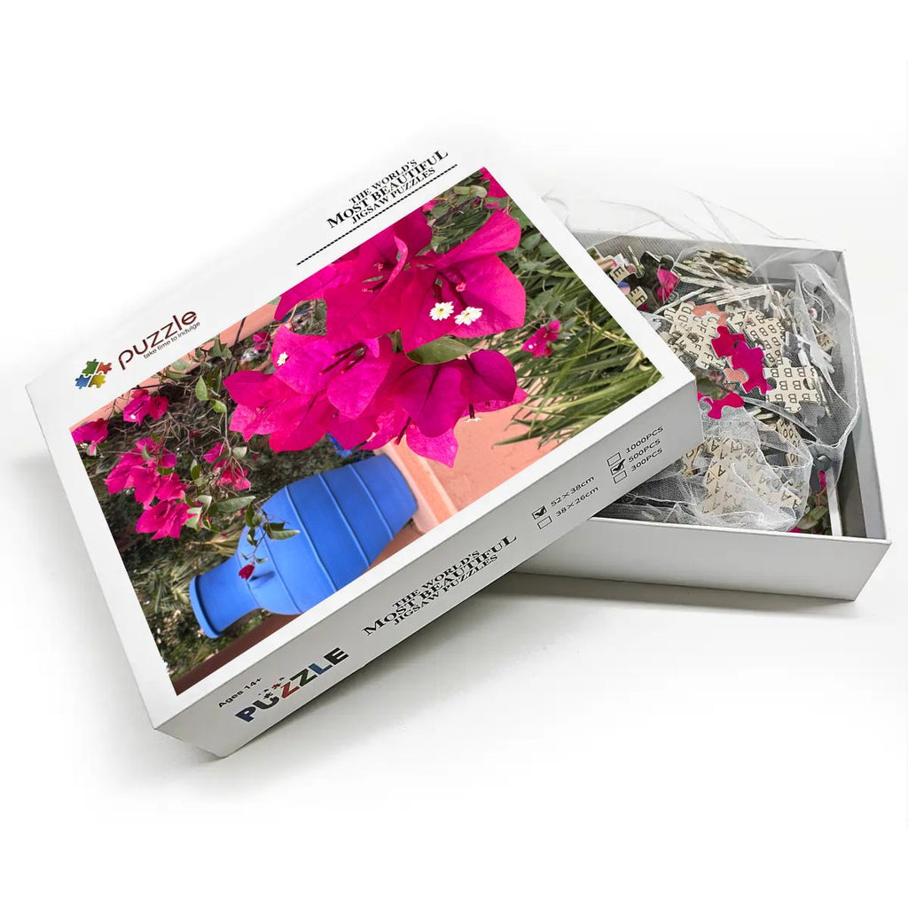 Moroccan Vase & Flowers: Marrakesh, Morocco, 2025 Wooden Jigsaw Puzzles 500 pcs (Vertical)