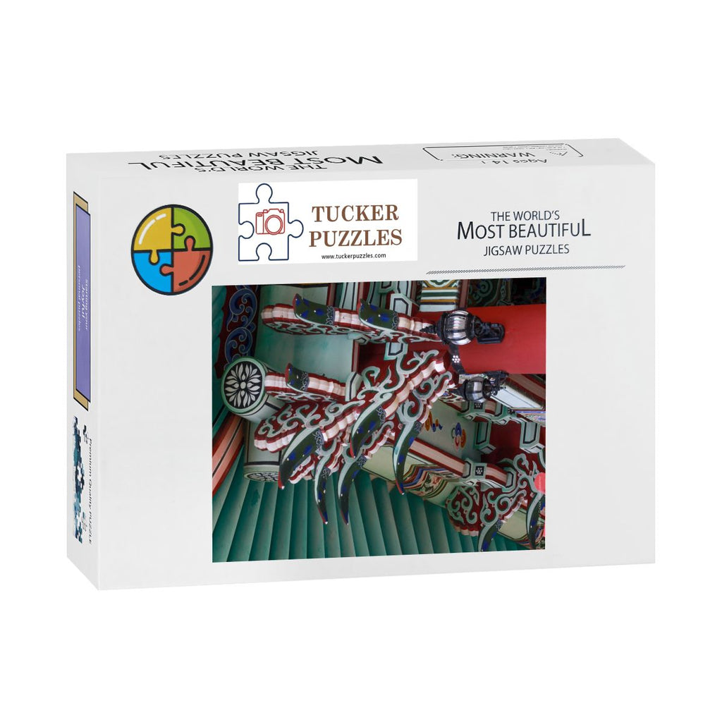 Korean Temple Soffit, South Korea, Wooden Jigsaw Puzzle 500 pcs (Vertical)