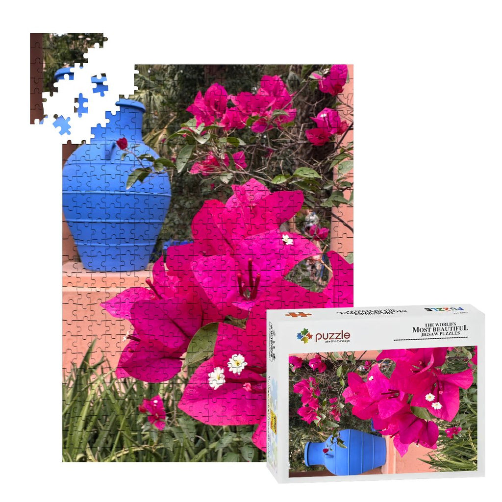 Moroccan Vase & Flowers: Marrakesh, Morocco, 2025 Wooden Jigsaw Puzzles 500 pcs (Vertical)