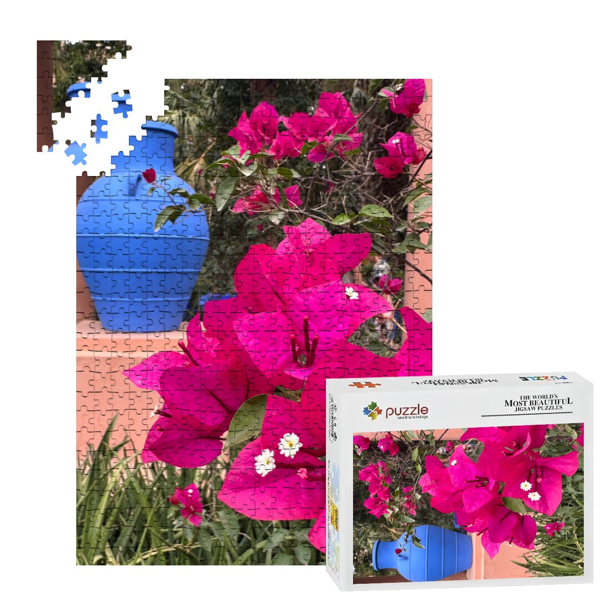 Moroccan Vase & Flowers: Marrakesh, Morocco, 2025 Wooden Jigsaw Puzzles 500 pcs (Vertical)