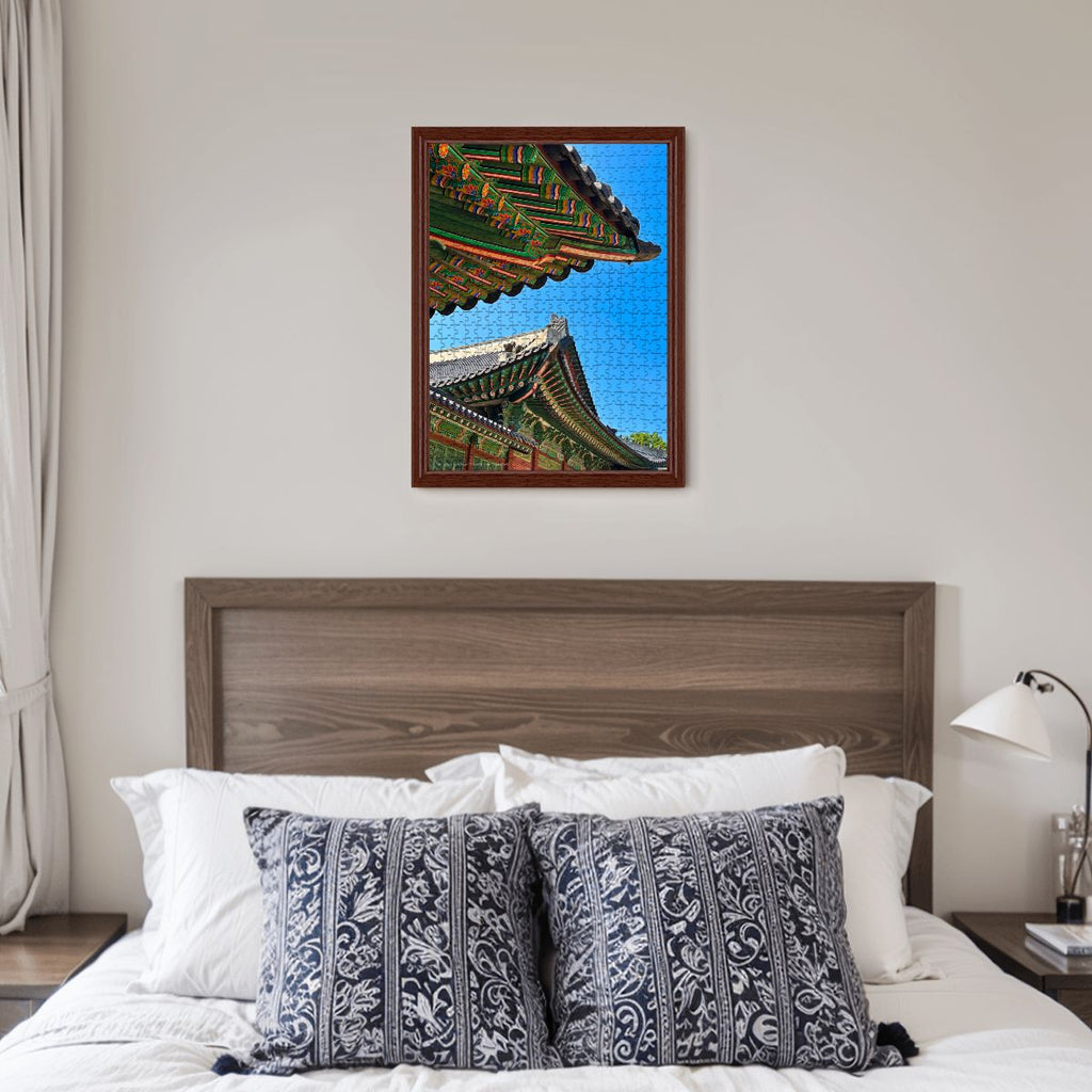 CHANGDEOKGUNG TEMPLE EAVE; Wooden Jigsaw Puzzles 500 pcs (Vertical)