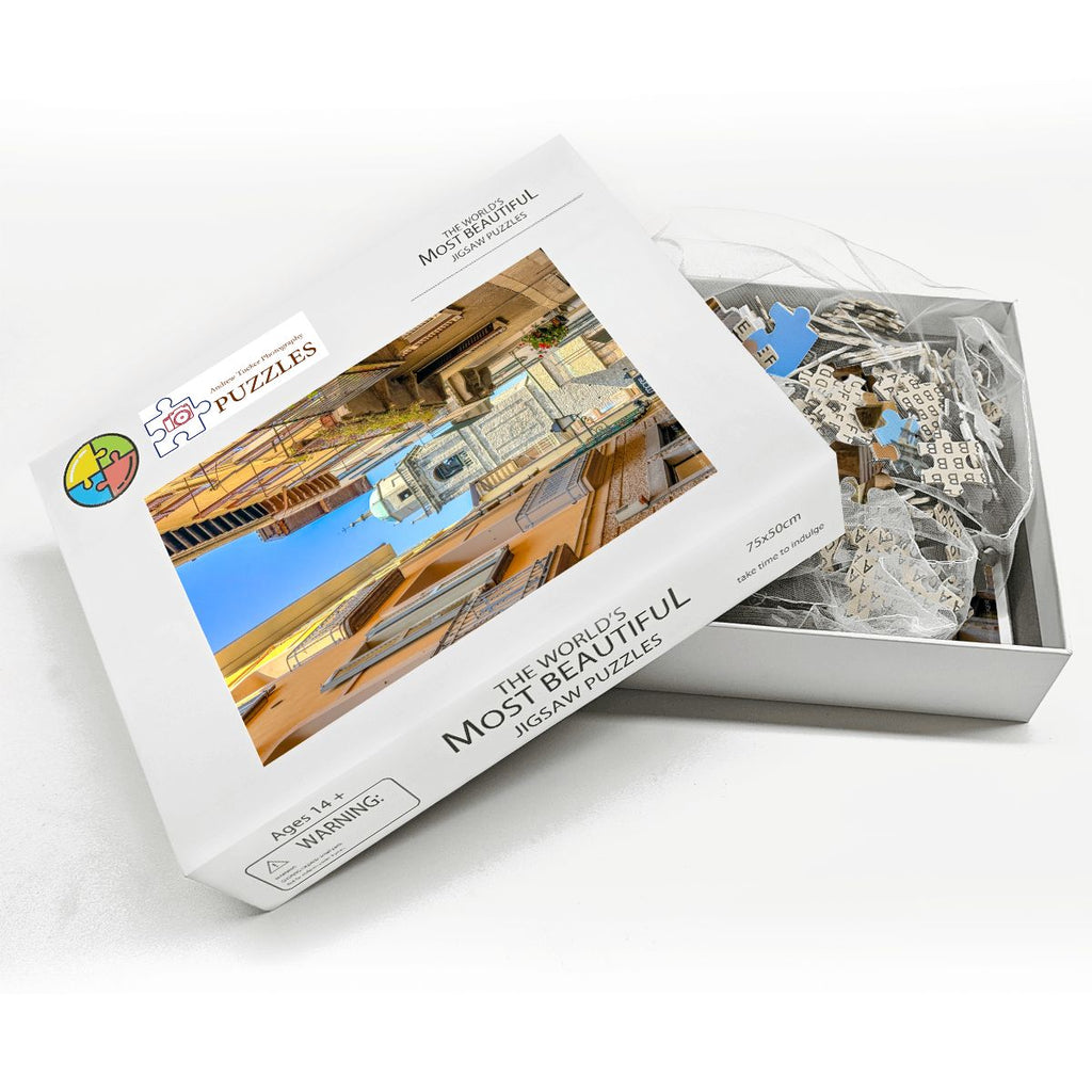 San Giacomo Bell Tower, Bellagio, Italy; Wooden Jigsaw Puzzles 1000 pcs (Vertical)
