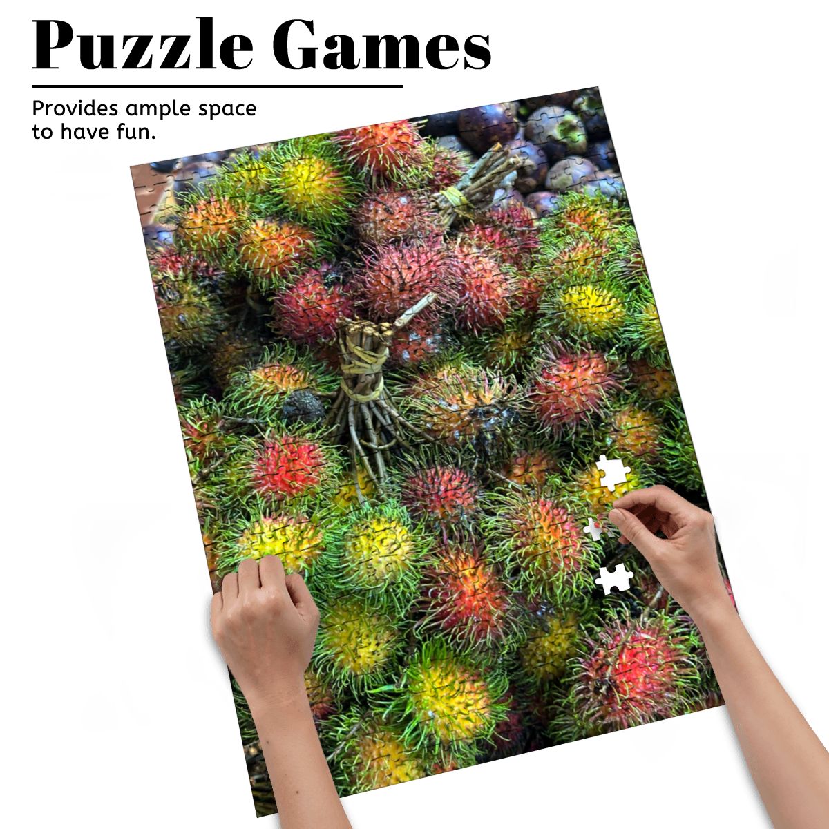 Rambutan, Kuala Lumpur, Malaysia; Wooden Jigsaw Puzzles 500 pcs (Vertical)
