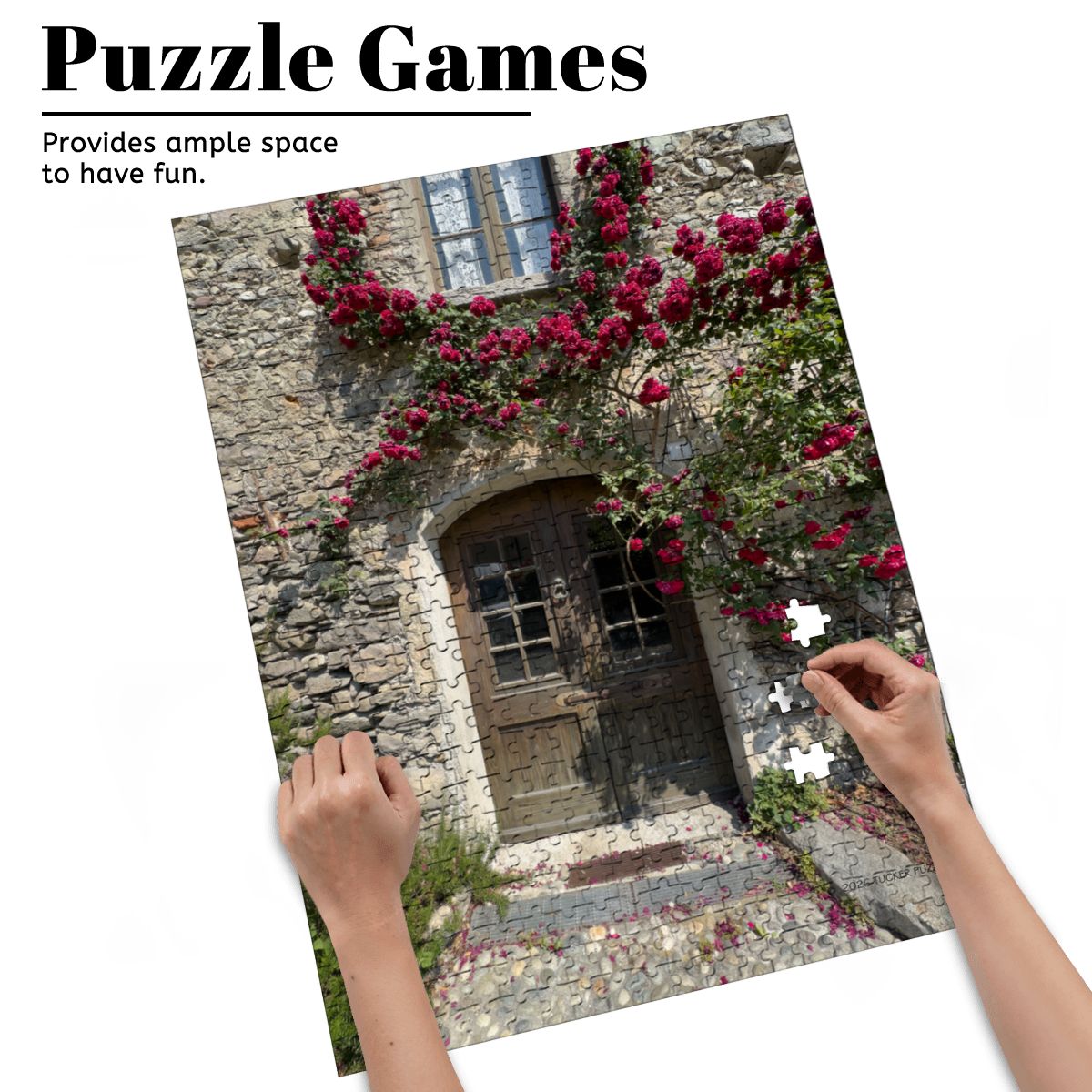 Villa Doorway, Menaggio, Italy, 2026; Wooden Jigsaw Puzzles 500 pcs (Vertical)